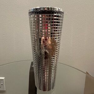 Starbucks Silver Grid Tumbler Silver Mirror Grid Cold Cup Holiday Silver Grid